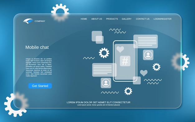 Mobile chat vector concept illustration