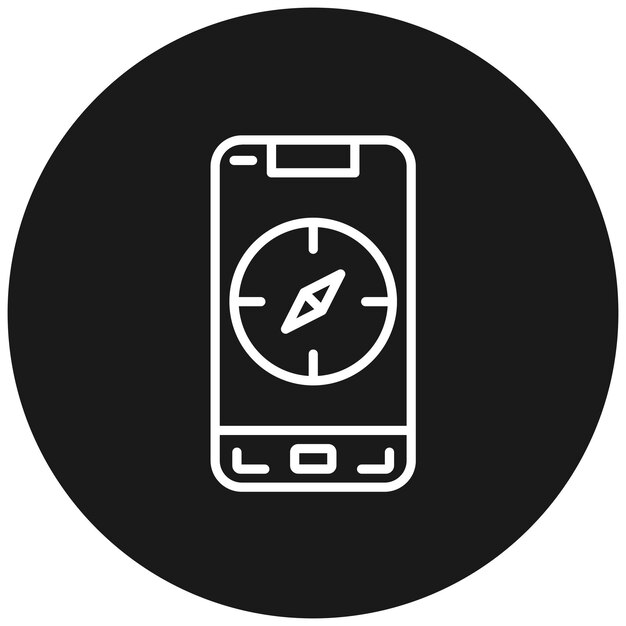 Mobile Compass vector icon Can be used for Mobile Apps iconset