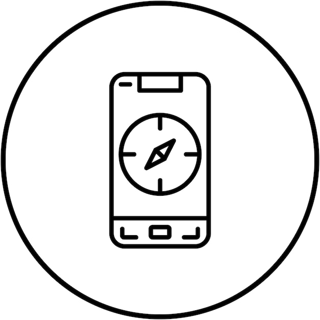 Mobile Compass vector icon Can be used for Mobile Apps iconset