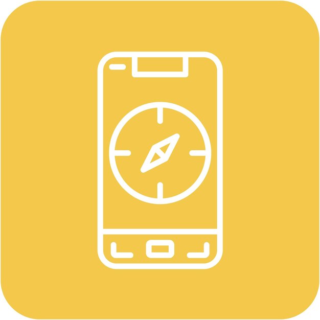 Mobile Compass Vector Illustration Style