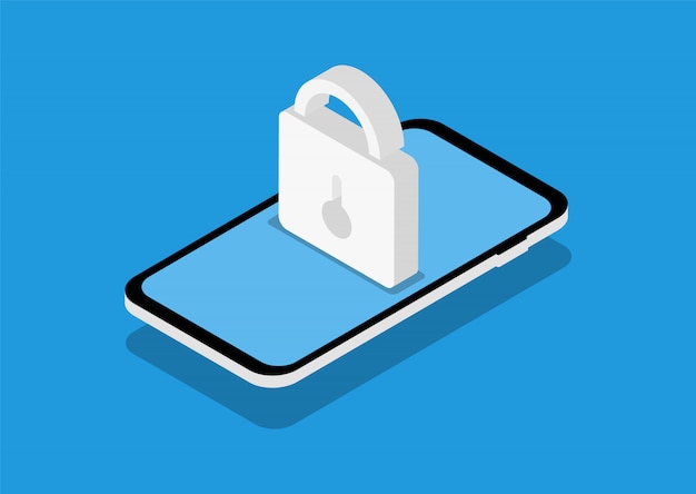 Mobile data protection in isometry. GDPR. Modern web pages for web sites.