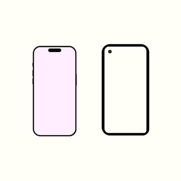 Mobile Phone isolated mockup with white screen isolated on awhite background on highquality studio