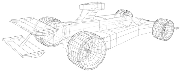 model speed car wireframe eps10 format vector rendering of 3d