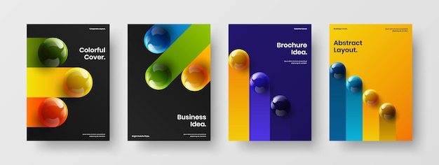 Modern 3D balls placard template collection