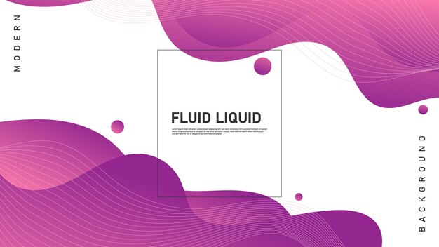 Modern Abstract Background Retro Memphis Lines Fluid Liquid Motion and Purple Gradient Color