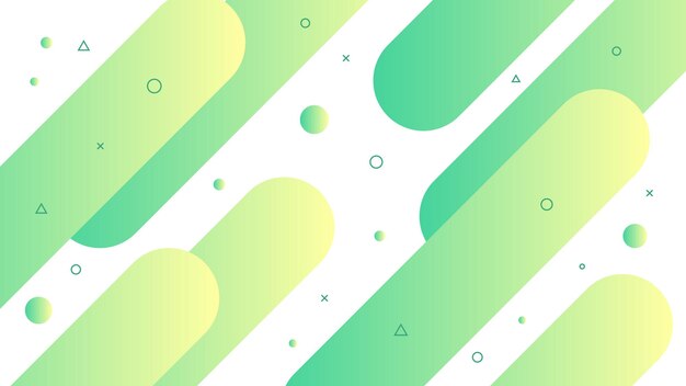 Modern Abstract Background with Diagonal Lines Fluid Liquid Retro Memphis and Green Yellow Gradient