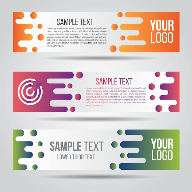 Modern abstract banners with gradients and sample text for web design