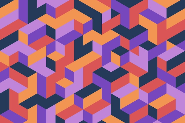 modern abstract geometric composition design vector background illustration in retro flat style
