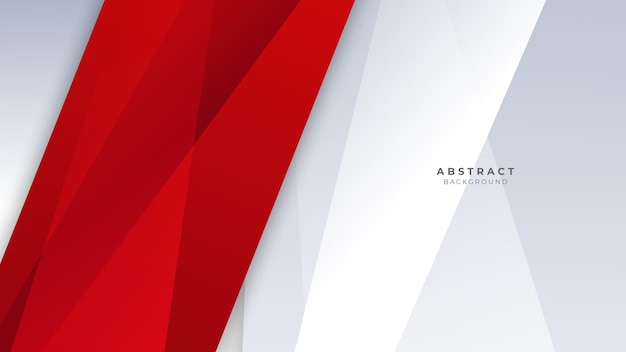 Modern abstract geometric red white background with shadow suit for business corporate banner backdrop presentation and much more Premium Vector