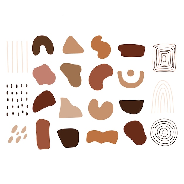 Modern abstract vector shapes set