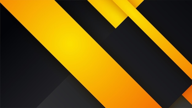 Modern black and yellow golden color shape overlap pattern on dark background with shadow Abstract trendy color geometric shape with copy space Futuristic and technology concept Vector illustration