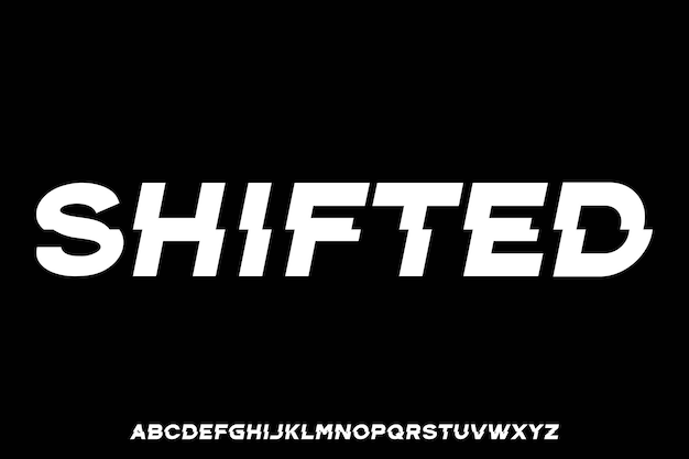 Modern bold shifted sans serif alphabets vector