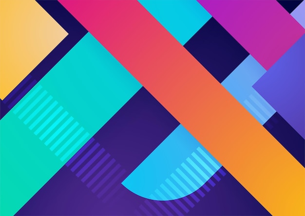Modern colorful blue abstract geometric background Tech with square triangle circle and geometric shapes Vector abstract graphic design banner pattern background template