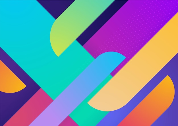 Modern colorful blue abstract geometric background Tech with square triangle circle and geometric shapes Vector abstract graphic design banner pattern background template
