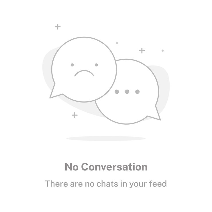 Modern design concept of no chat conversation design