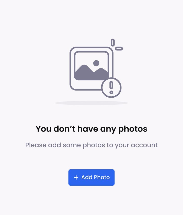 Modern design concept of you dont have any photos