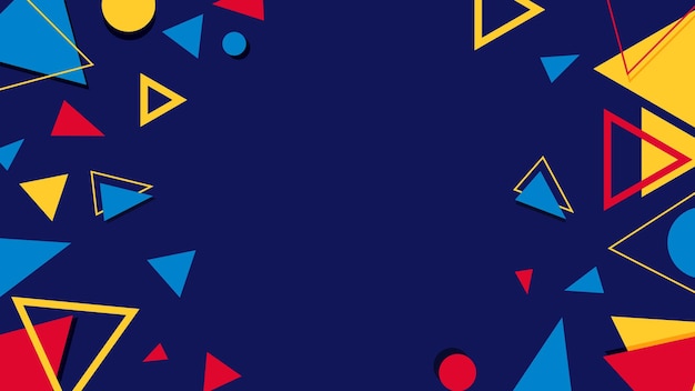 Modern Geometric Triangle Background with Blue Red and Yellow Shapes for Creative Design Graphic