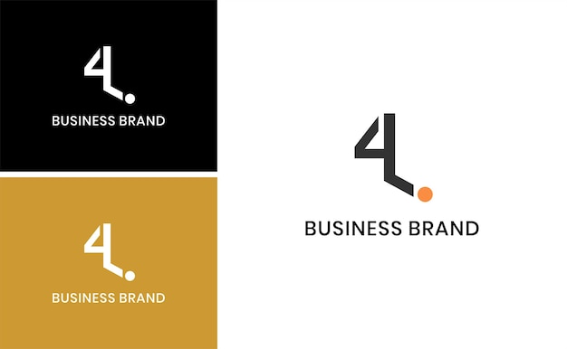 Modern L4 4L Letter Logo Design Vector Illustration with Abstract Monogram Symbol for Business Brand