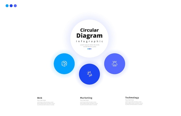 modern minimalist elegant clean circular steps editable infographic design template vector