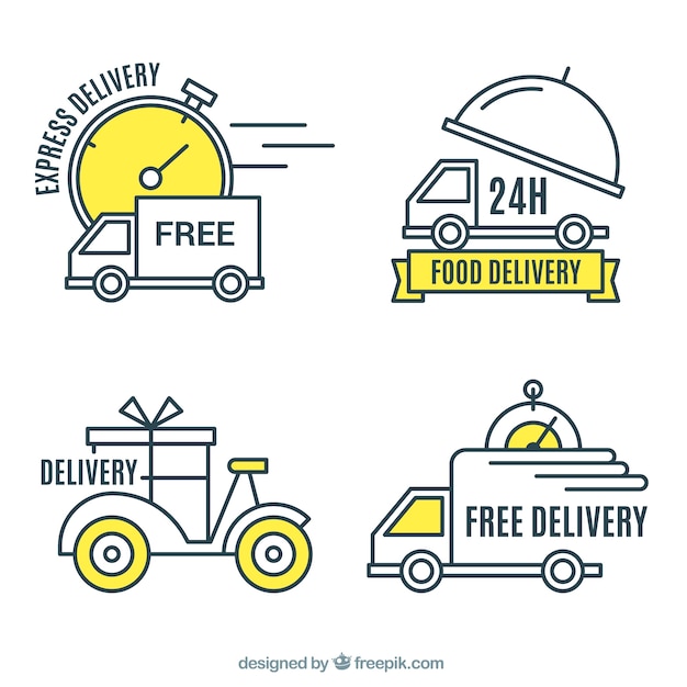 modern pack of delivery labels