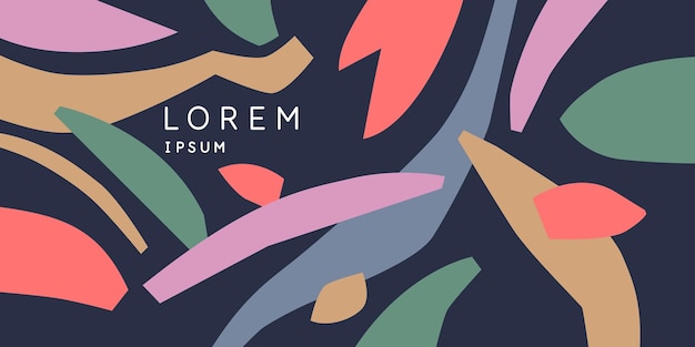 modern poster different shapes in doodle style abstract spots on the background