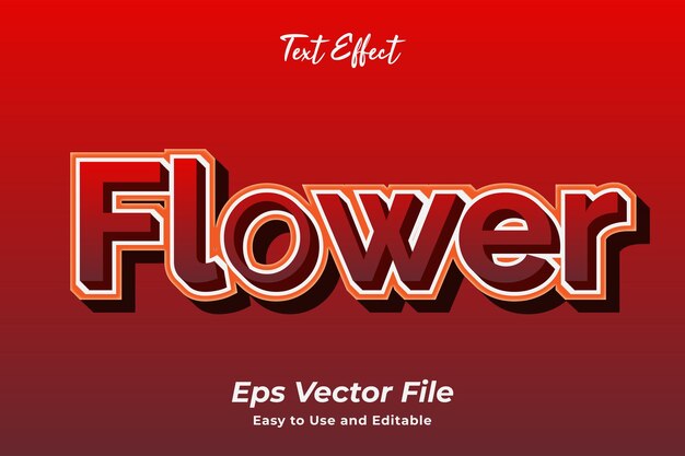 modern text effect flower editable and easy to use premium vector