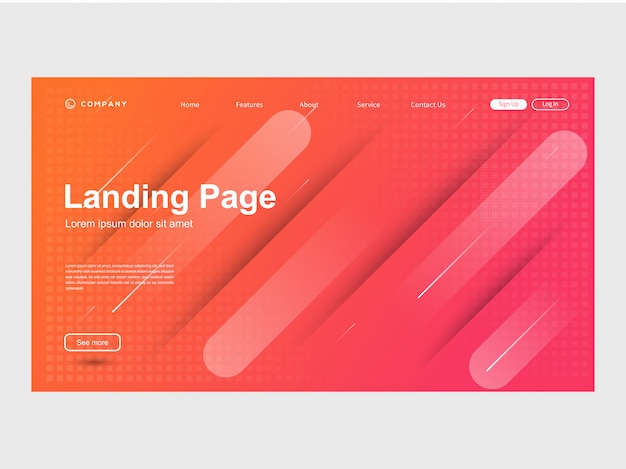 Modern trendy color gradation website template 