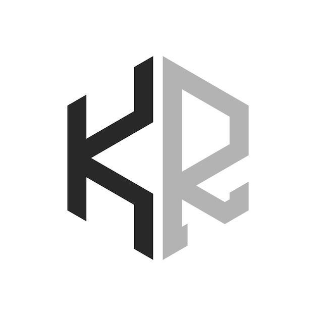 Modern Unique Hexagon Letter KR Logo Design Template Elegant initial KR Letter Logo Concept