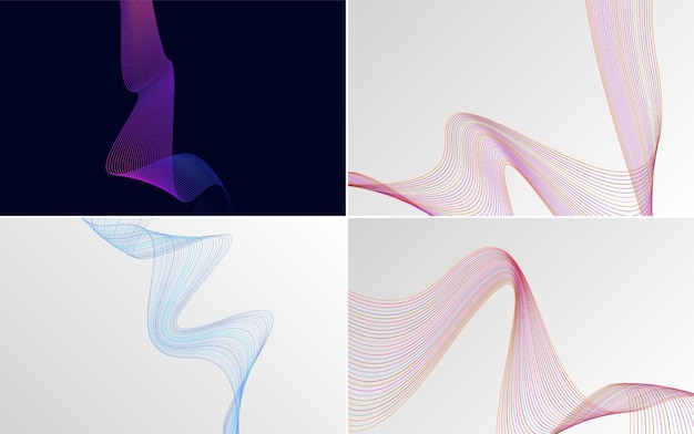 modern wave curve abstract presentation background pack
