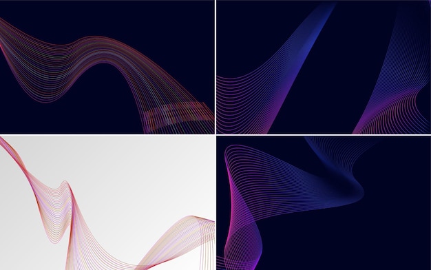modern wave curve abstract presentation background pack