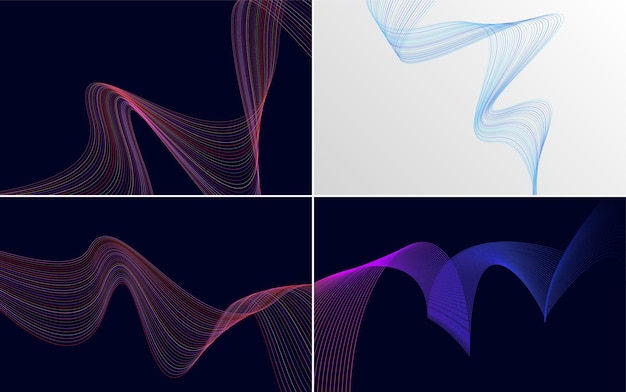 modern wave curve abstract presentation background pack