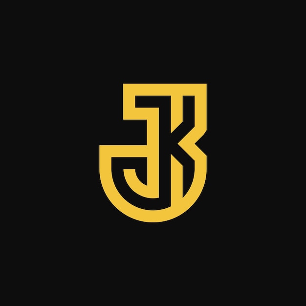 Moderní a luxusní logo s monogramem počátečních písmen KJ nebo JK