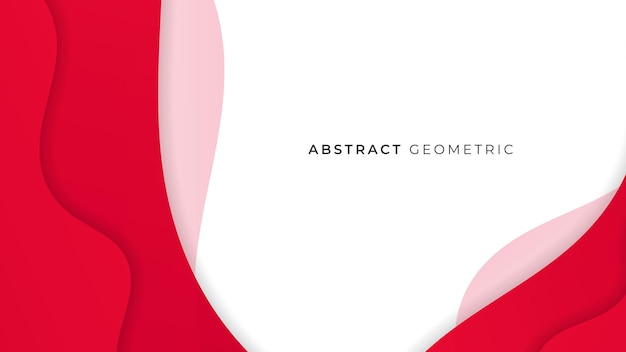 Moderní a minimalistické červené pozadí s abstraktními geometrickými tvary na bílém pozadí