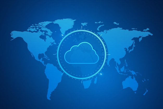 Moderní cloud technologie futuristické online úložiště práce z domova