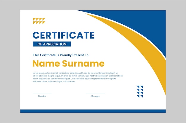Moderní šablona certifikátu plochý design