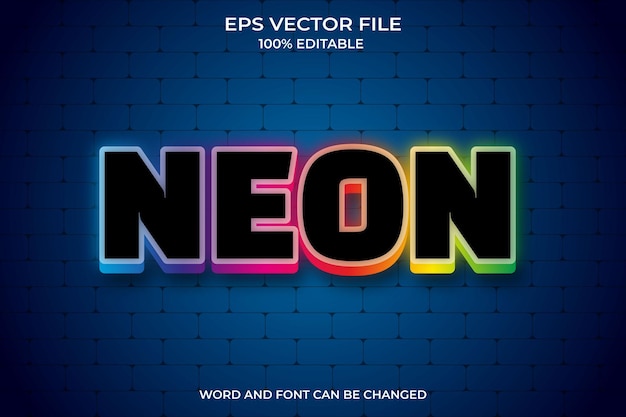 Modré pozadí se slovem neon.