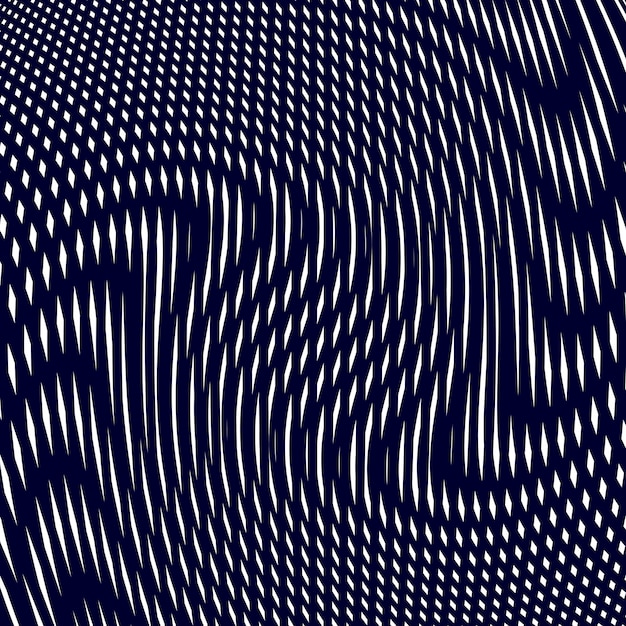 Moire style, gradient optical pattern, motion effect tile. Decorative lined hypnotic contrast vector background.
