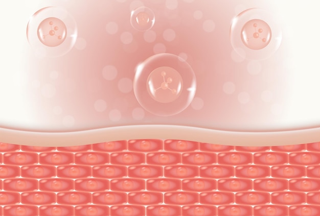 molecule inside bubble on pink background concept skin care cosmetics solution 3d rendering