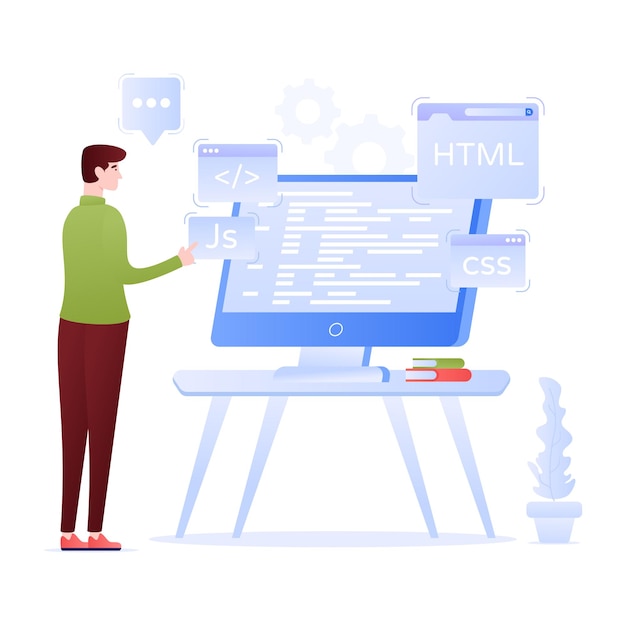 monitor and mobile with same interface flat illustration of adaptive design