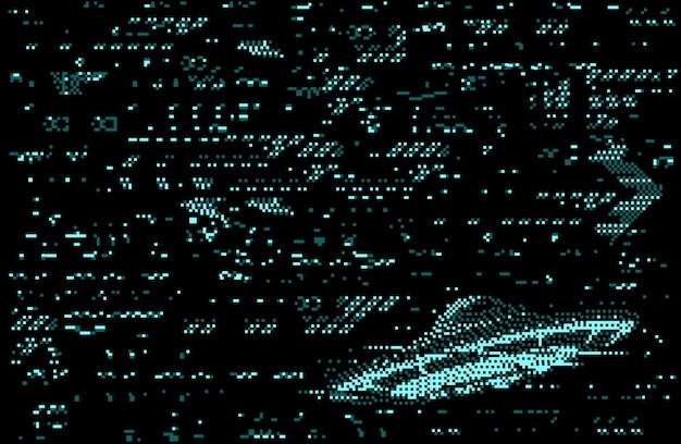 Monitor screen glitch error distortion with UFO