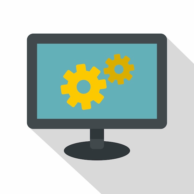 monitor settings icon flat illustration of monitor settings vector icon for web