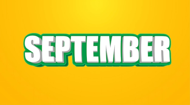 month 3D editable text effect Background
