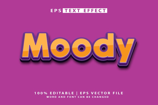 moody 3d editable text effect