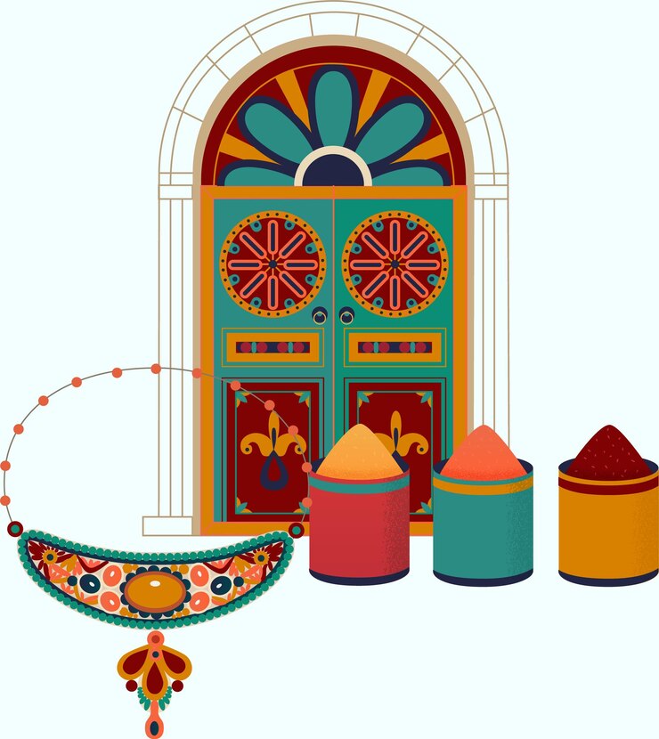 Moroccan Culture Collection Traditional Food Landmarks Clothing amp Ornaments Illustration Set