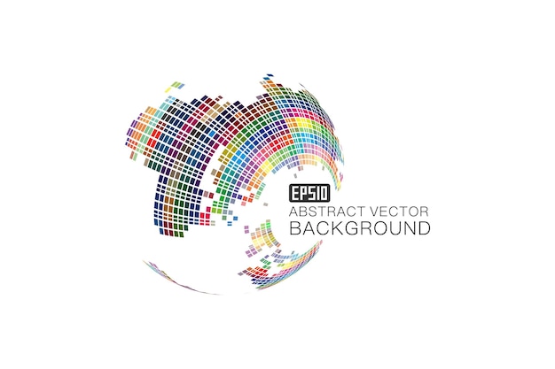 mosaic of spherical world map abstract vector background
