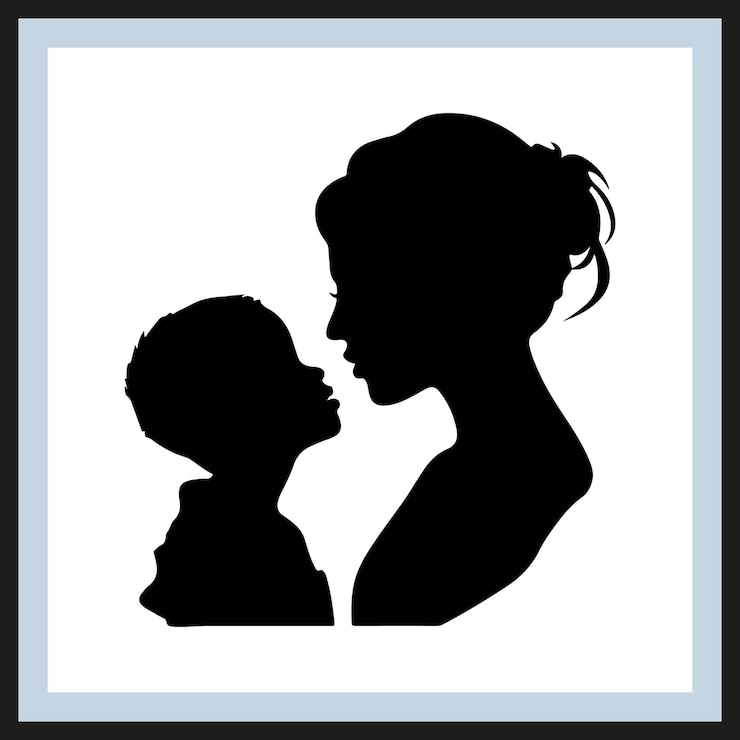 Vektor mother and baby silhouette