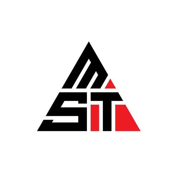 mst triangle letter logo design with triangle shape mst triangle logo design monogram mst triangle vector logo template with red color mst triangular logo simple elegant and luxurious logo