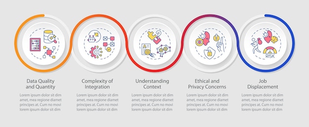 multicolor cognitive computing layout with creative icons