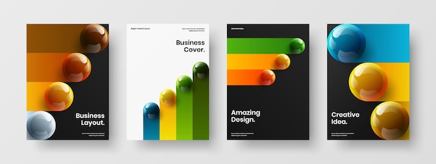 Multicolored presentation design vector layout collection