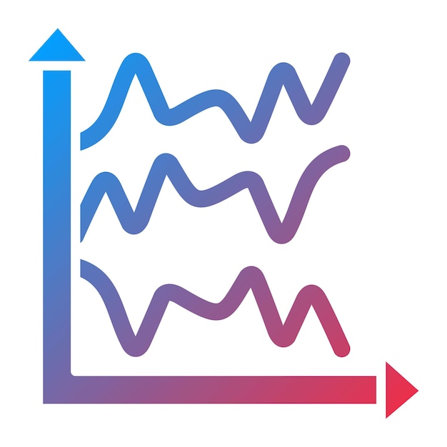 multiple line graph icon vector image can be used for infographics